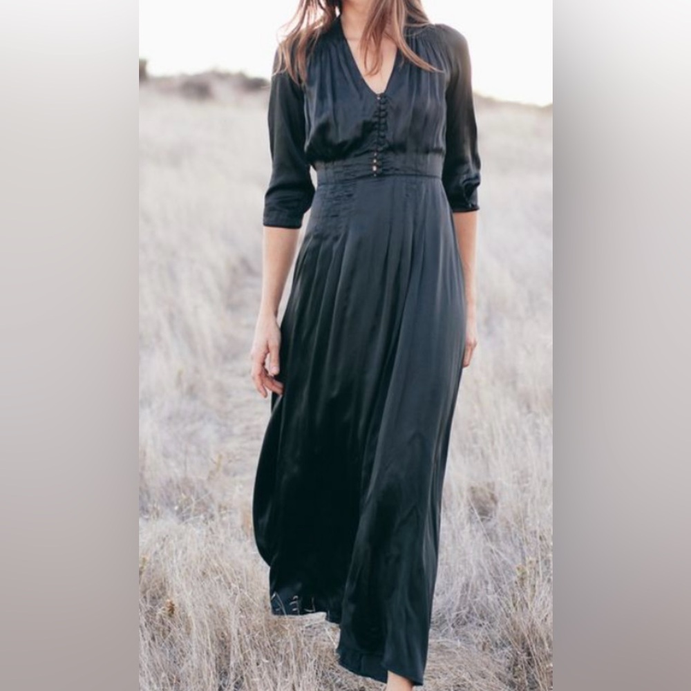 Kara Thoms Willow dress black noir silk